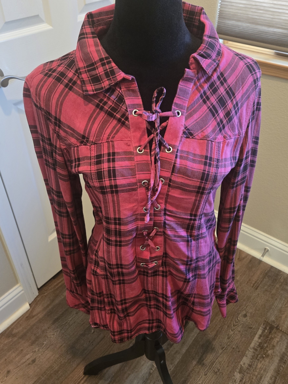 Tasha Polizzi Red and Black  Plaid Bandit Shirt